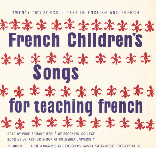 Armand Begue: French Children's Songs for Teaching French - CD