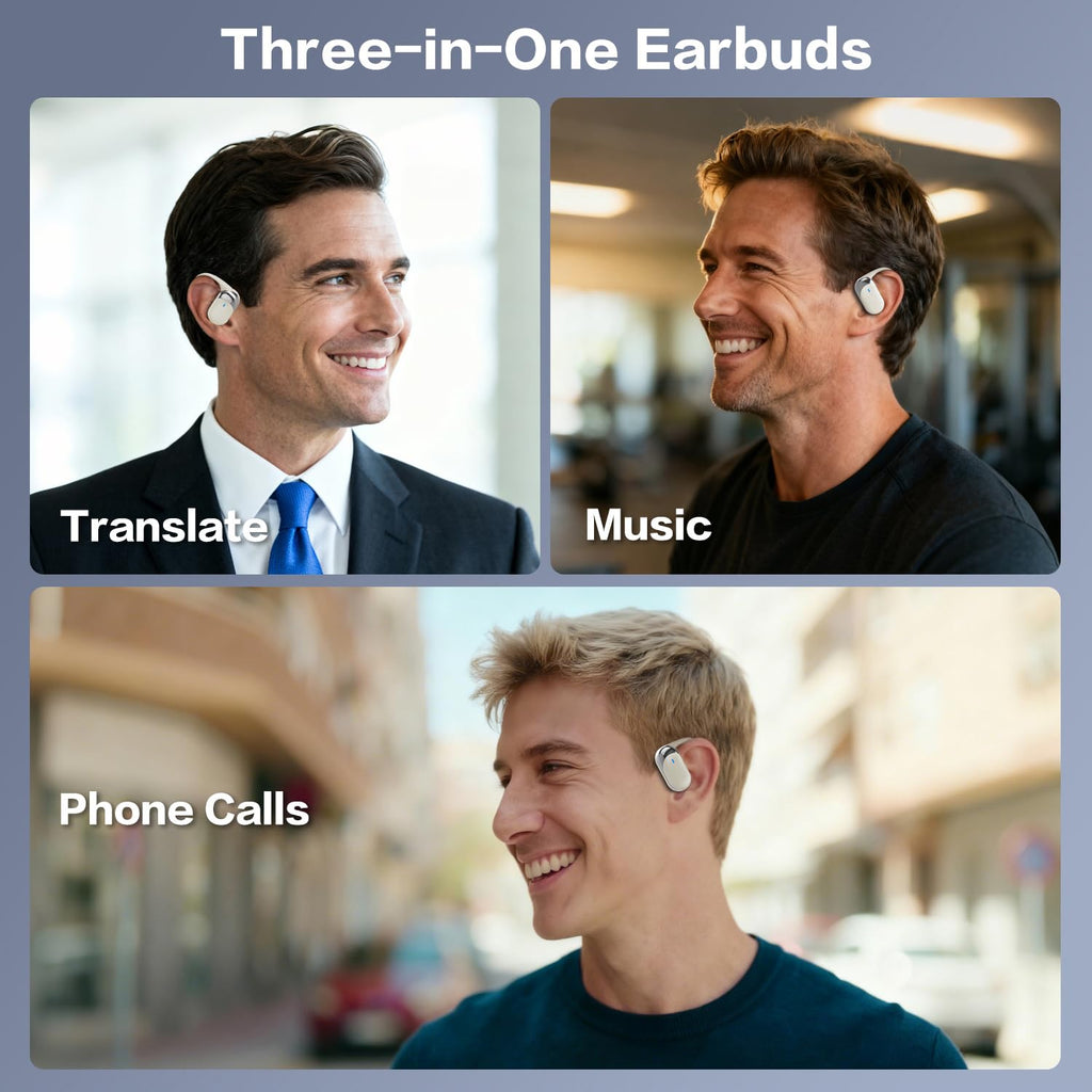AI Translation Earbuds Real Time, 144 Language Translator Ear buds, Audifonos Traductores Inglés Español, 3-in-1 Translating Wireless Earphones Bluetooth Headphones for Travel Learning Business