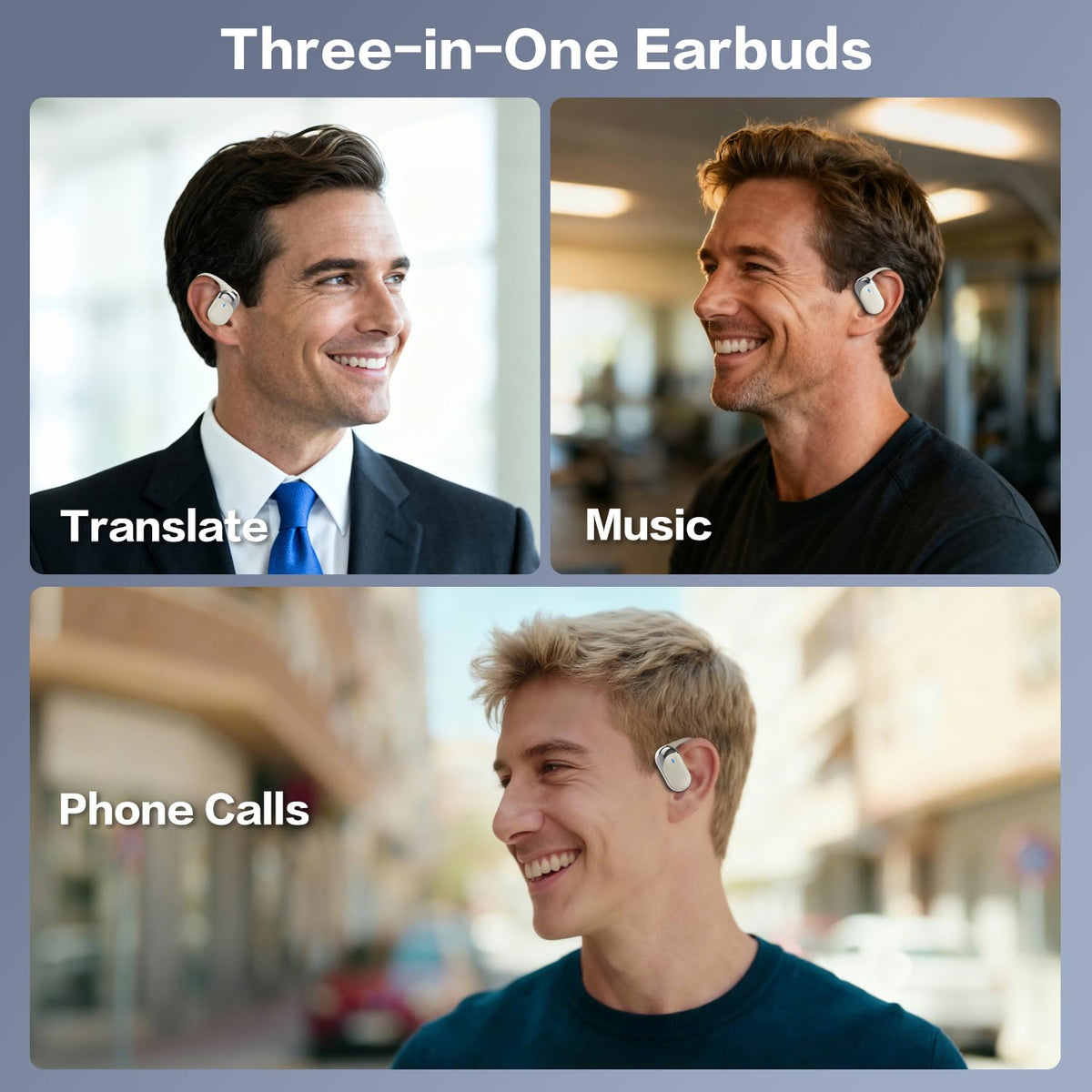 AI Translation Earbuds Real Time, 144 Language Translator Ear buds, Audifonos Traductores Inglés Español, 3-in-1 Translating Wireless Earphones Bluetooth Headphones for Travel Learning Business