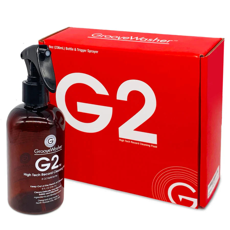 GrooveWasher G2 Record Cleaning Fluid (8 oz Bottle & Sprayer)